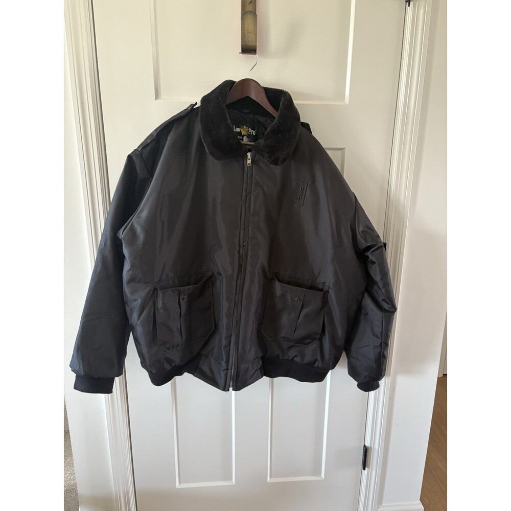 Law Pro Quartermaster Quilted Hooded Coat Jacket Black Men's 2XL XXL full zip